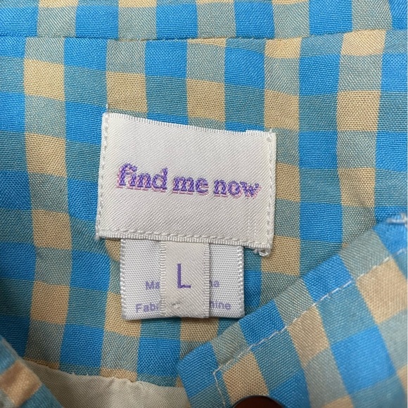 Anthropologie Find Me Now Blue Gingham Women Lightweight Crop Jacket Checkered - Picture 5 of 8